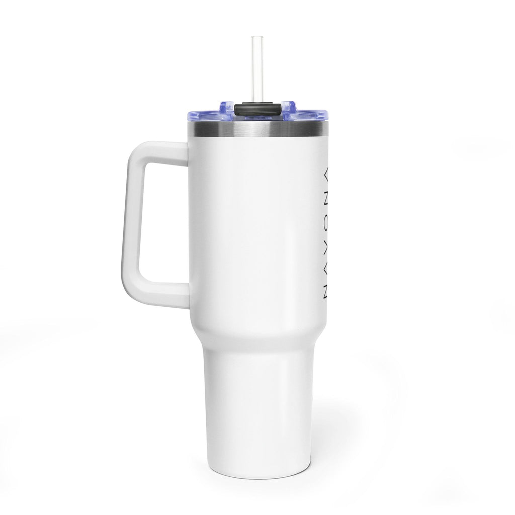 40oz Vacuum Thermal Tumbler – Insulated Travel Mug with Straw (NAVONA Co. Logo)