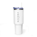 40oz Vacuum Thermal Tumbler – Insulated Travel Mug with Straw (NAVONA Co. Logo)