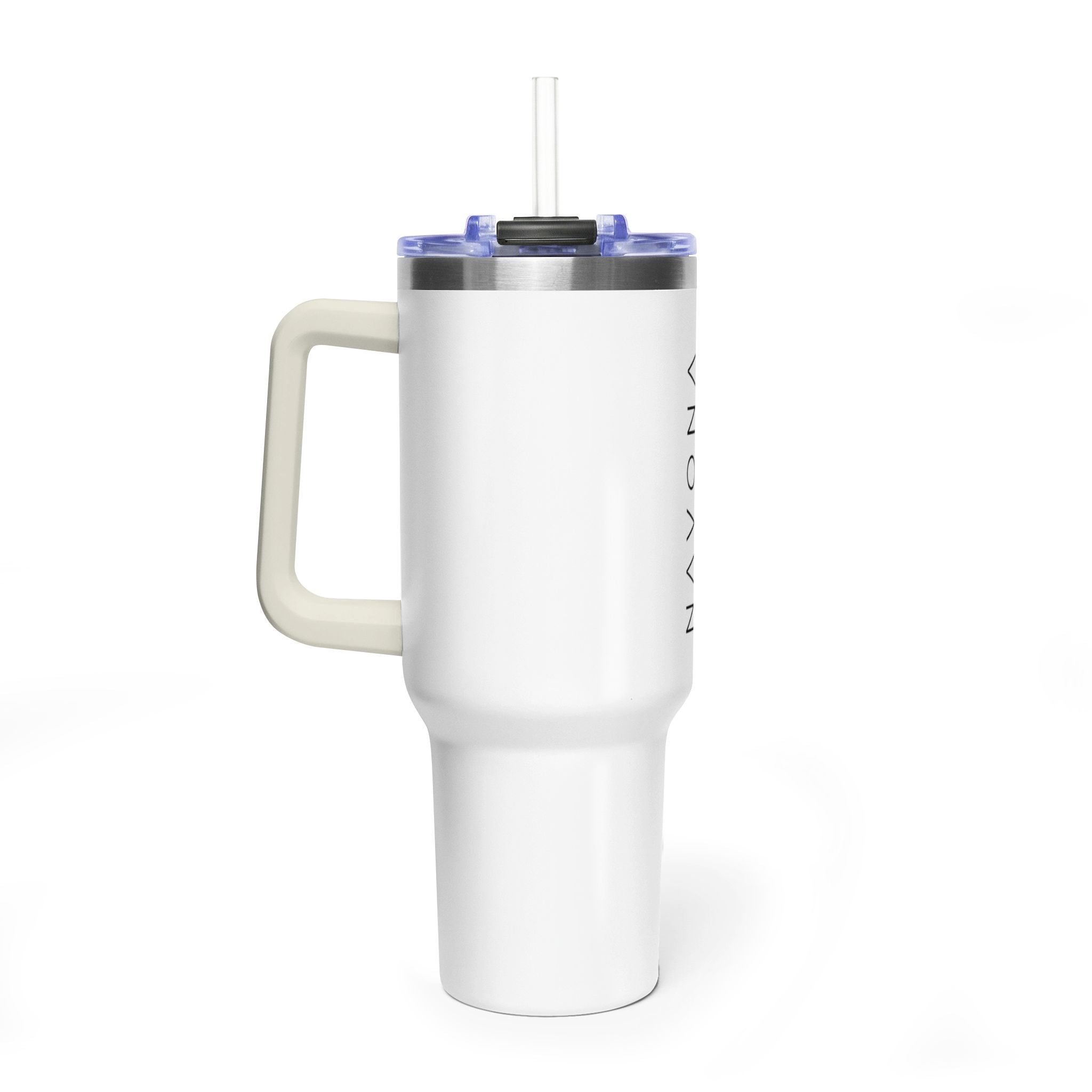 40oz Vacuum Thermal Tumbler – Insulated Travel Mug with Straw (NAVONA Co. Logo)
