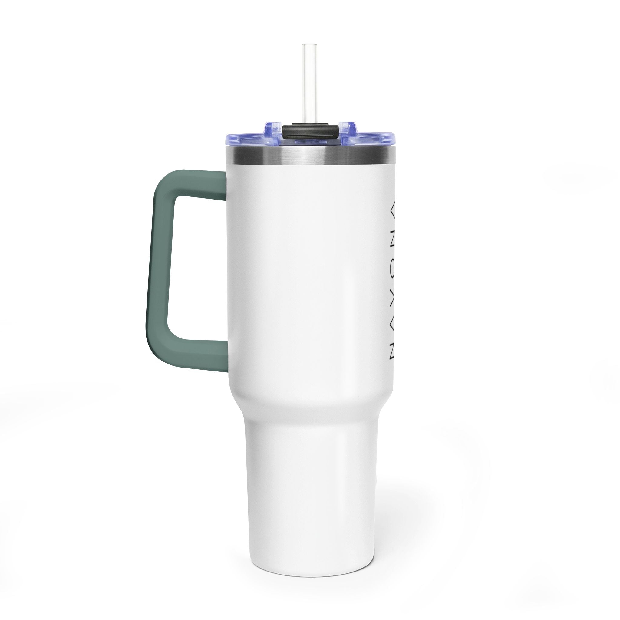 40oz Vacuum Thermal Tumbler – Insulated Travel Mug with Straw (NAVONA Co. Logo)